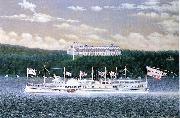 James Bard Daniel Drew, Hudson River steamboat built oil painting artist